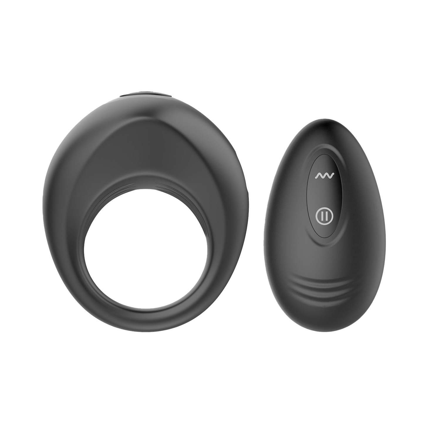 Black cock ring with a remote control on a transparent background