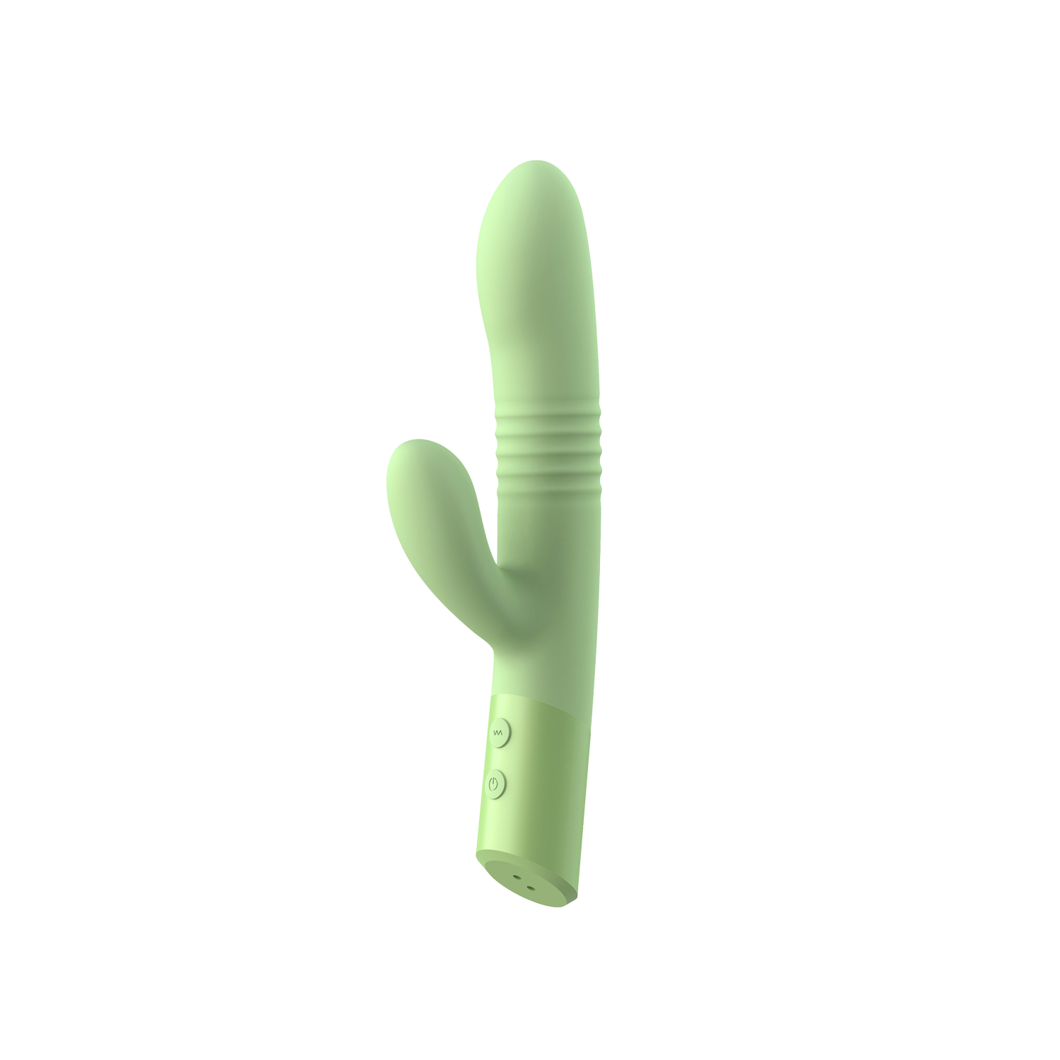 Green and textured dual vibrator on a transparent background